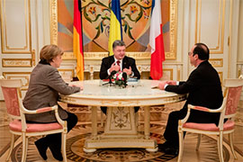 Порошенко, Меркель і Олланд напрацювали спільні пропозиції для втілення Мінських домовленостей