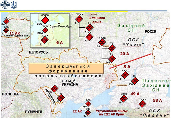 Російські війська навколо кордонів України