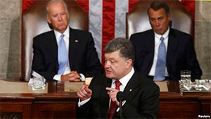 Порошенко у Конгресі США закликав не залишити Україну наодинці з агресією Росії Порошенко у Конгресі США закликав не залишити Україну наодинці з агресією Росії